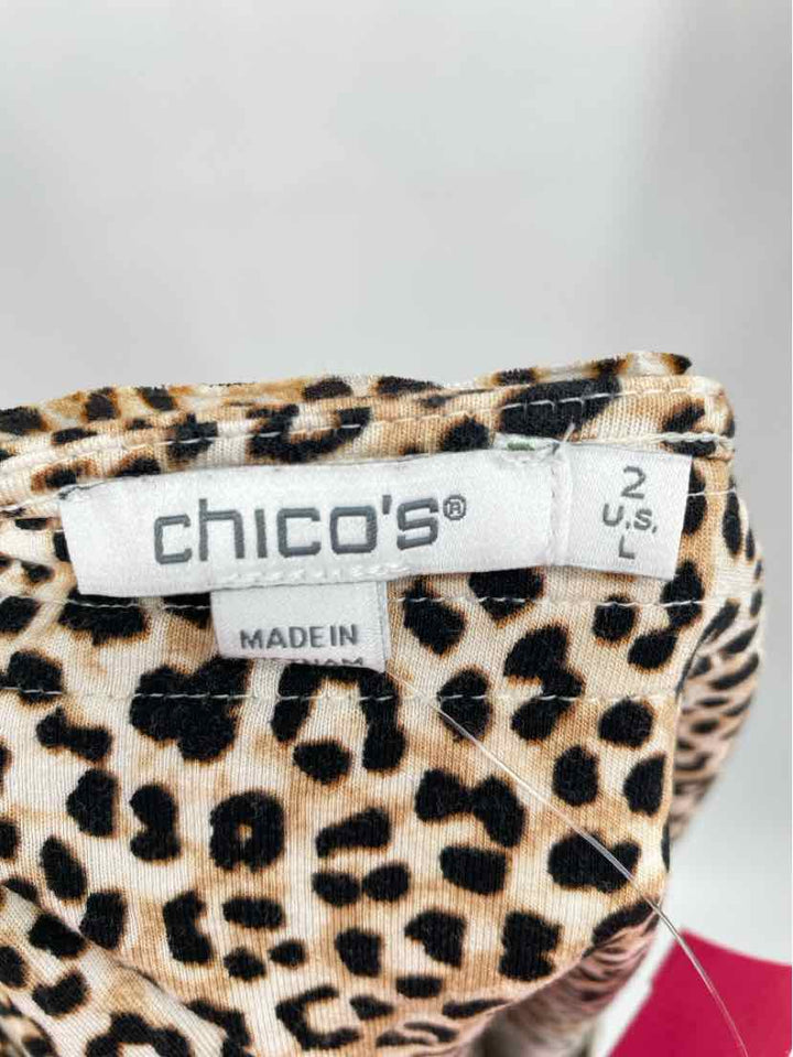 Size L Chico's Brown Print Shirt