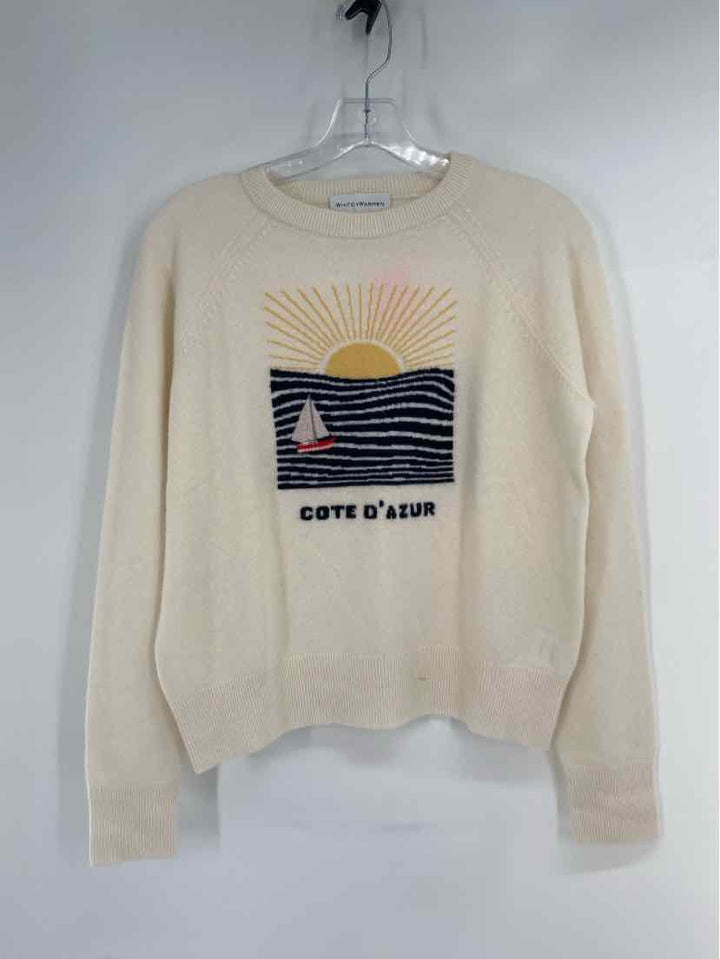Size XS WHITE + WARREN Cream Sweater