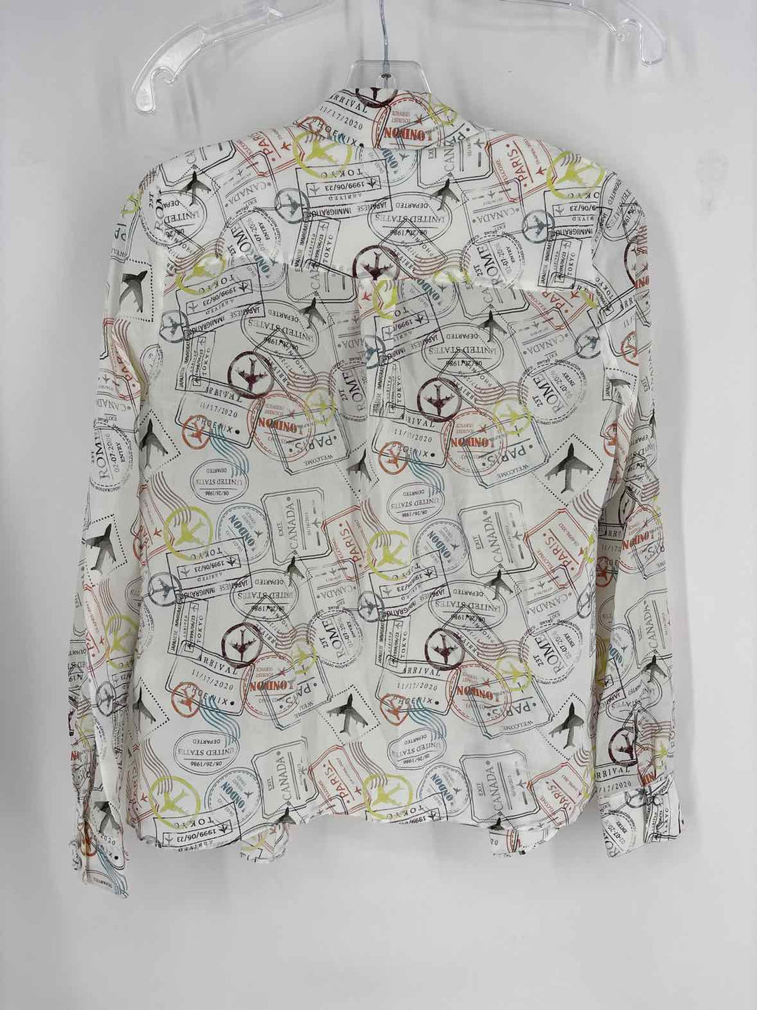 Size XS Alice + Olivia White Print Shirt