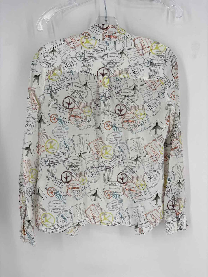 Size XS Alice + Olivia White Print Shirt