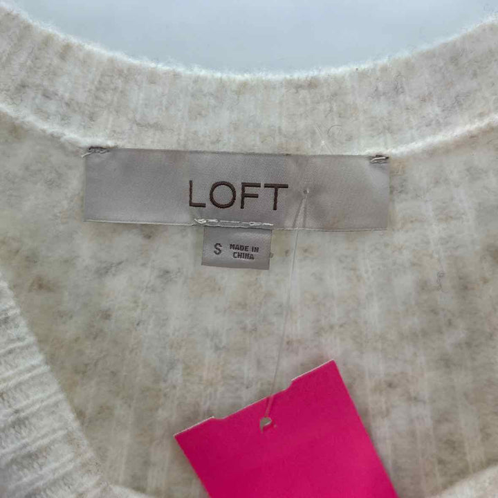 Size S LOFT Ivory Knit Sweater
