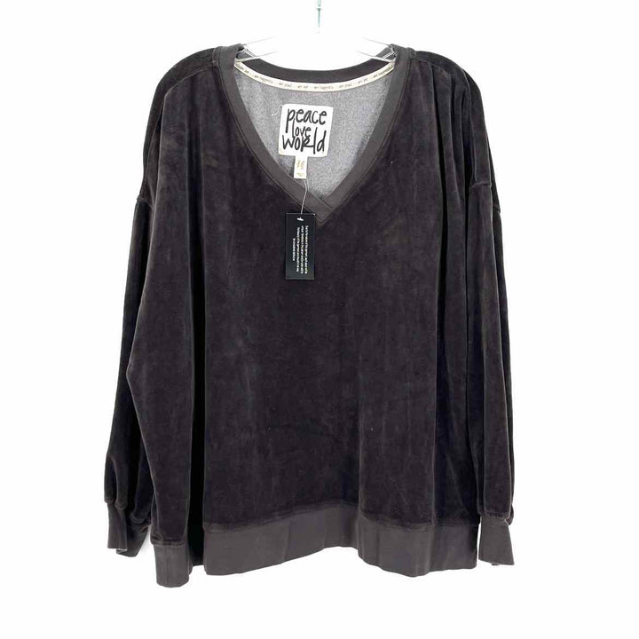 Size 2X Black Velour Shirt