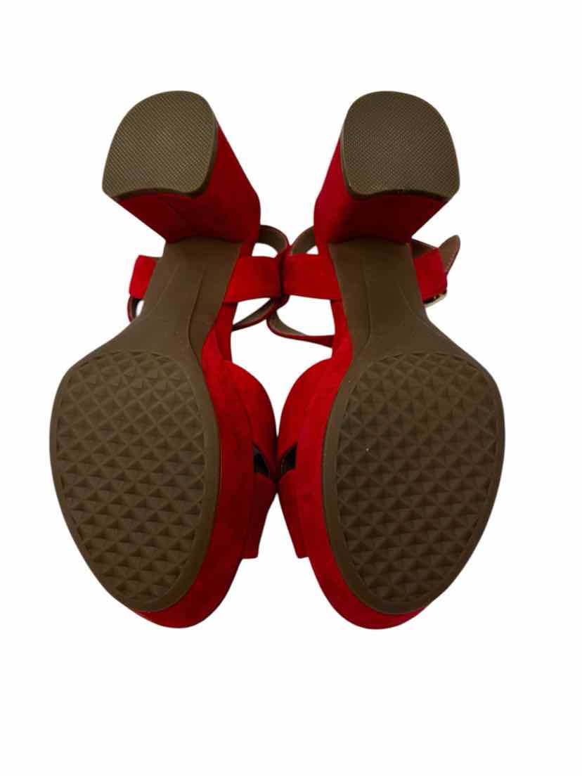 Shoe Size 6.5 AEROSOLES Red Suede Sandals