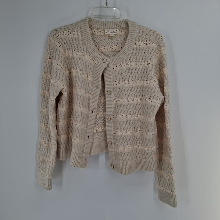 Size M MARLED Ivory Knit Cardigan