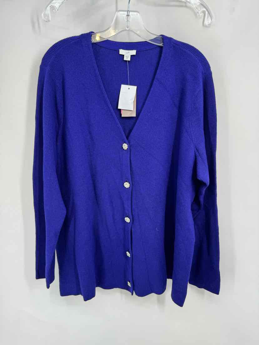 Size X J JILL Purple Knit Cardigan
