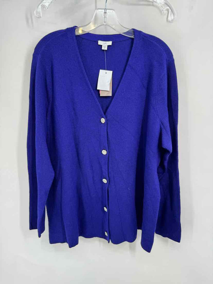 Size X J JILL Purple Knit Cardigan
