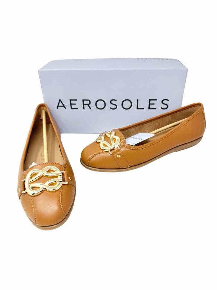 Shoe Size 8.5 AEROSOLES Tan Leather Flats