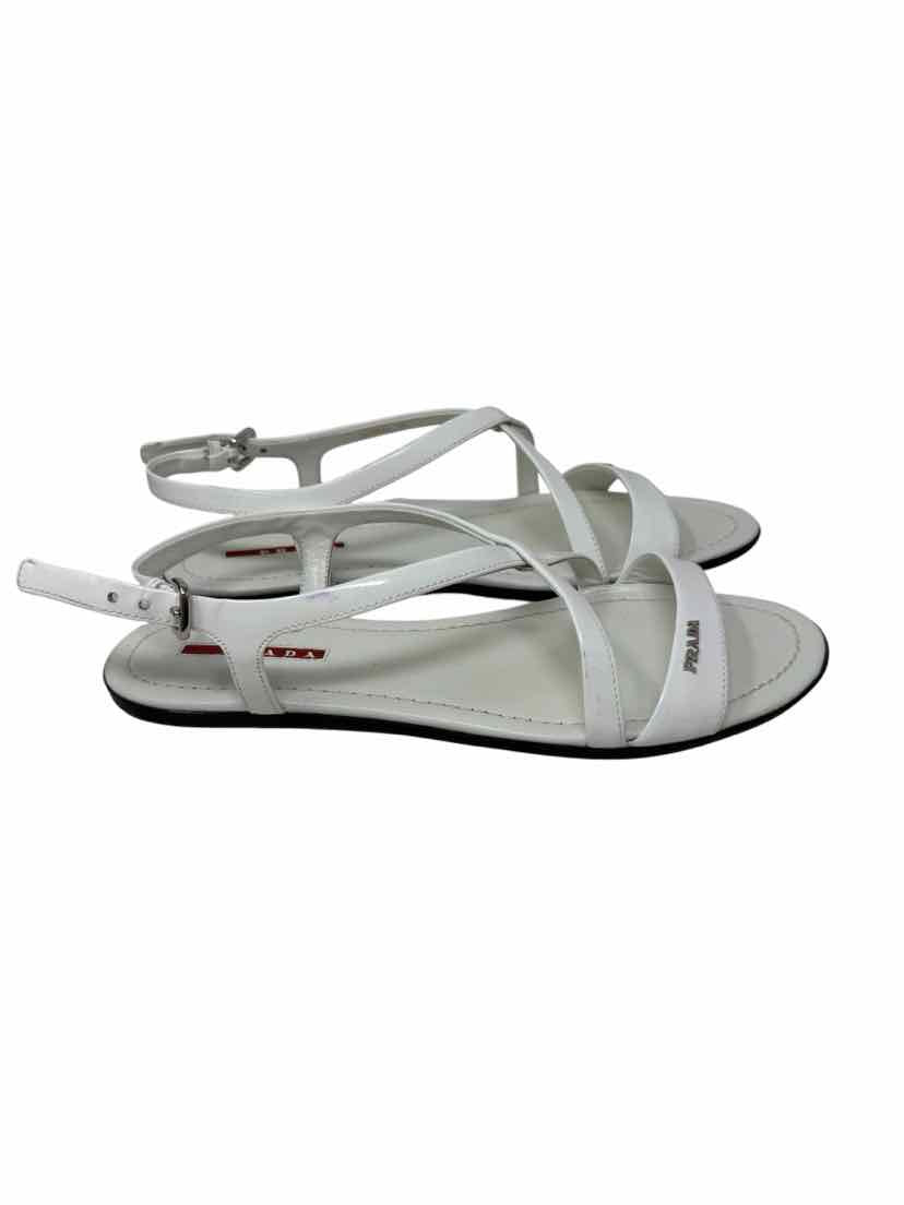 Shoe Size 39 PRADA White Leather Luxury - Sandals