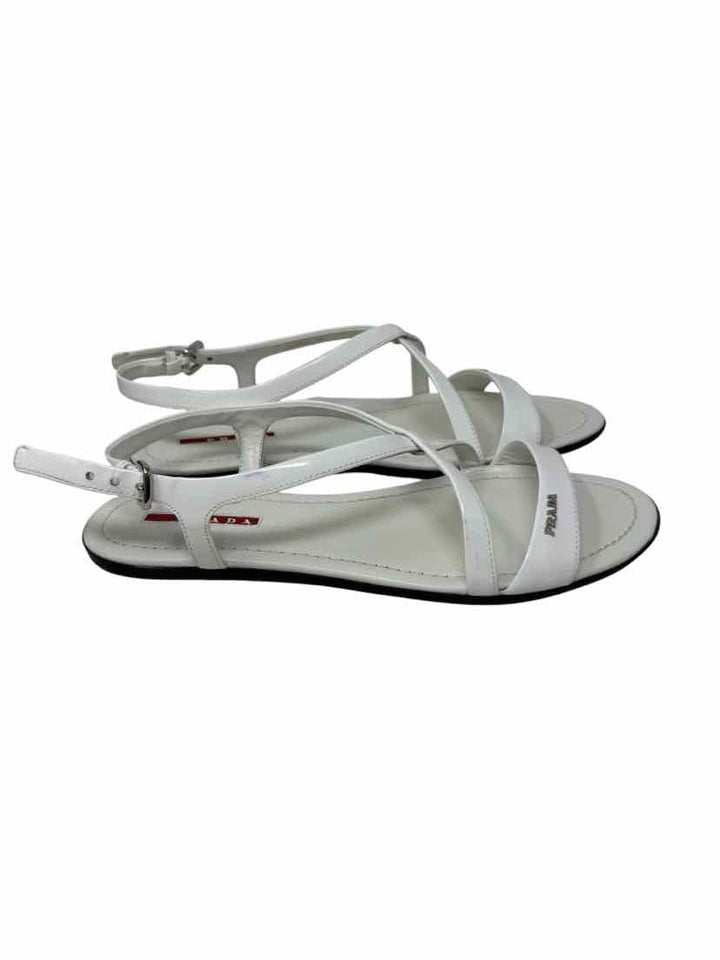 Shoe Size 39 PRADA White Leather Luxury - Sandals