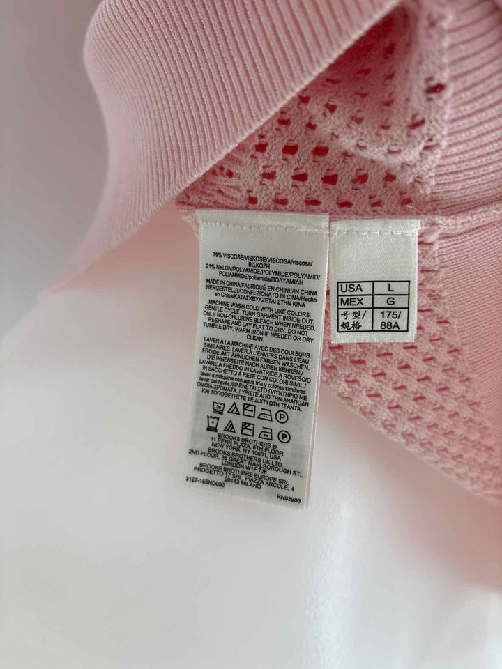 Size L Brooks Brothers Pink Knit Sweater