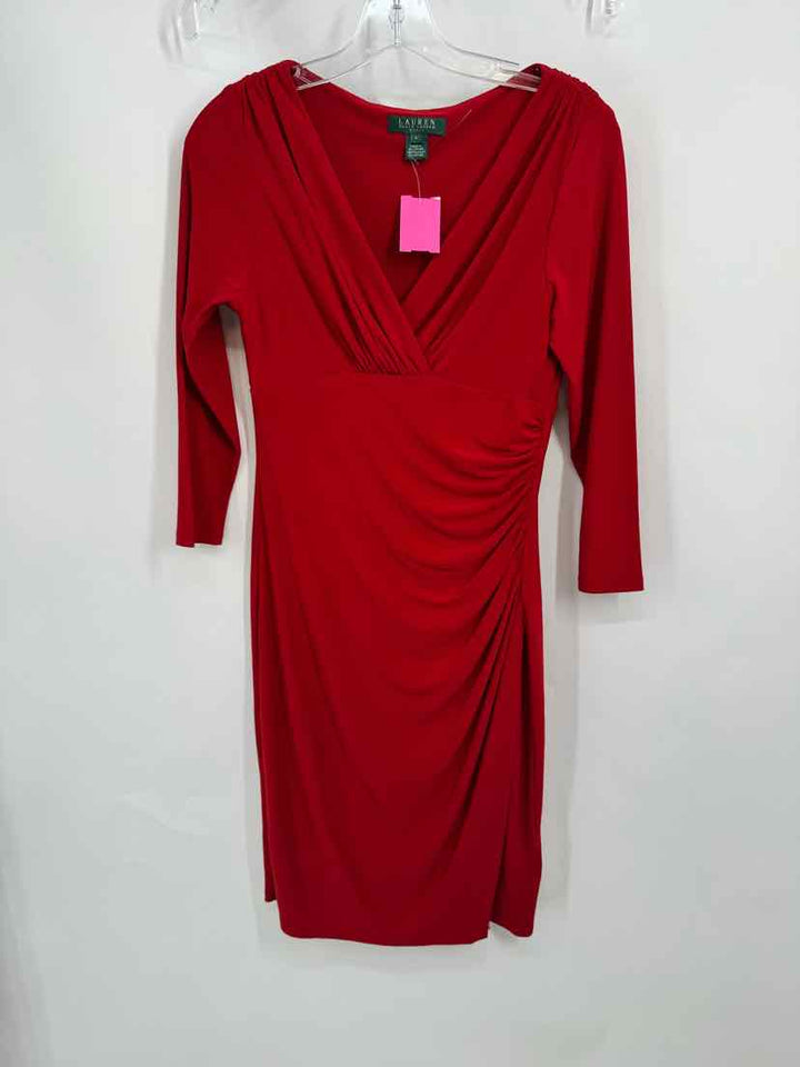 Size 4 RALPH LAUREN Red Dress