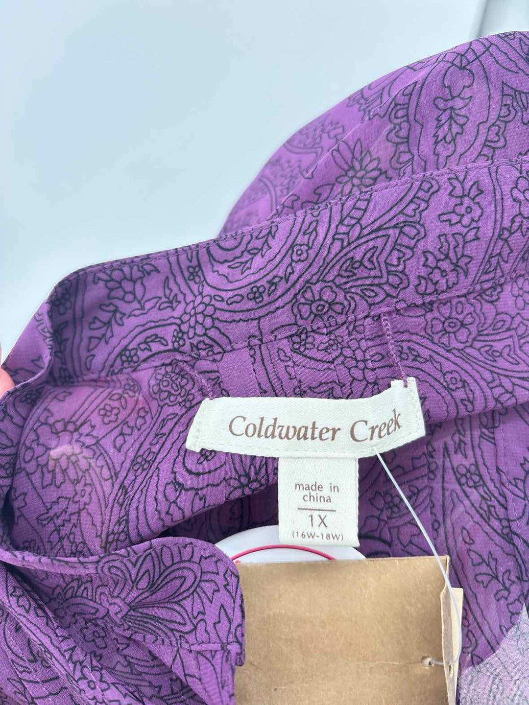 Size 1X Coldwater Creek Purple Print Shirt