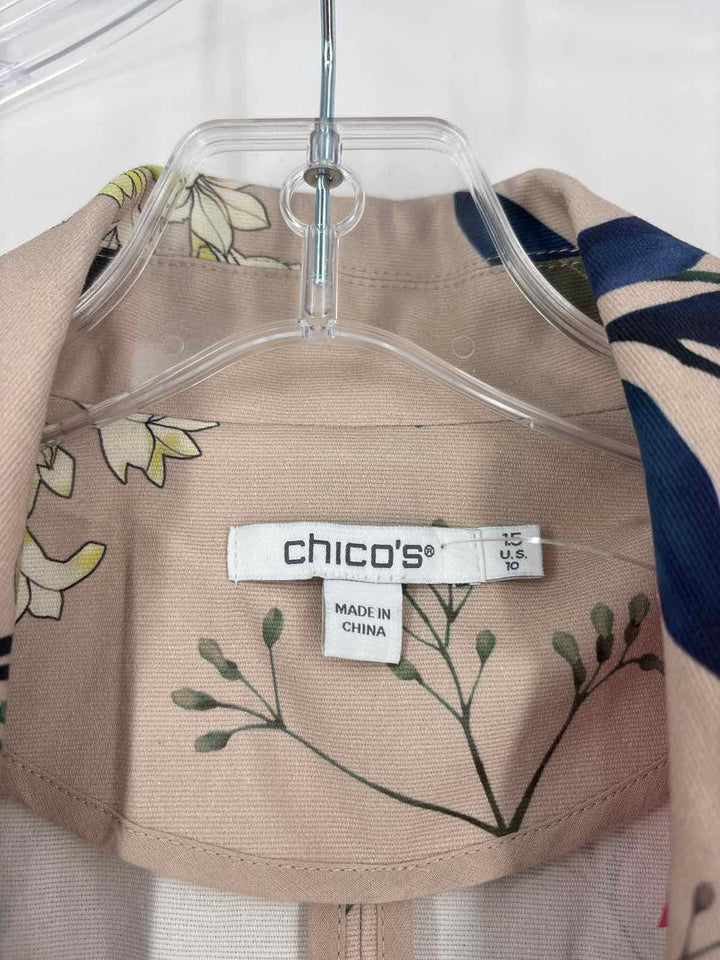 Size 10 Chico's TAN PRINT Jacket