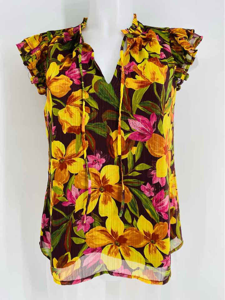 Size XS Yellow Print Shirt