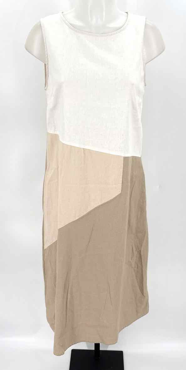 Size M FOR CYNTHIA Multi-Color Linen Dress