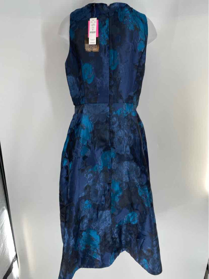 Size 10 White House Black Market Blue Sateen Dress