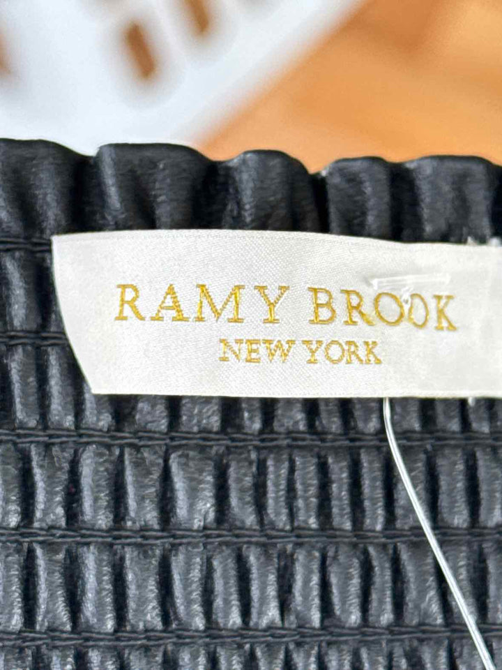 Size S Ramy Brook Black PLEATHER Skirt