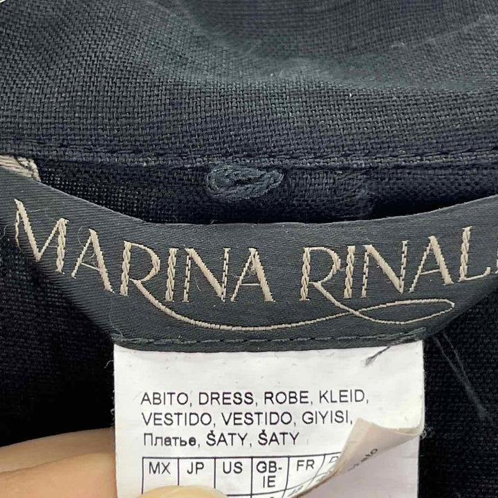 Size 14 MARINA RINALDI Black Linen Dress