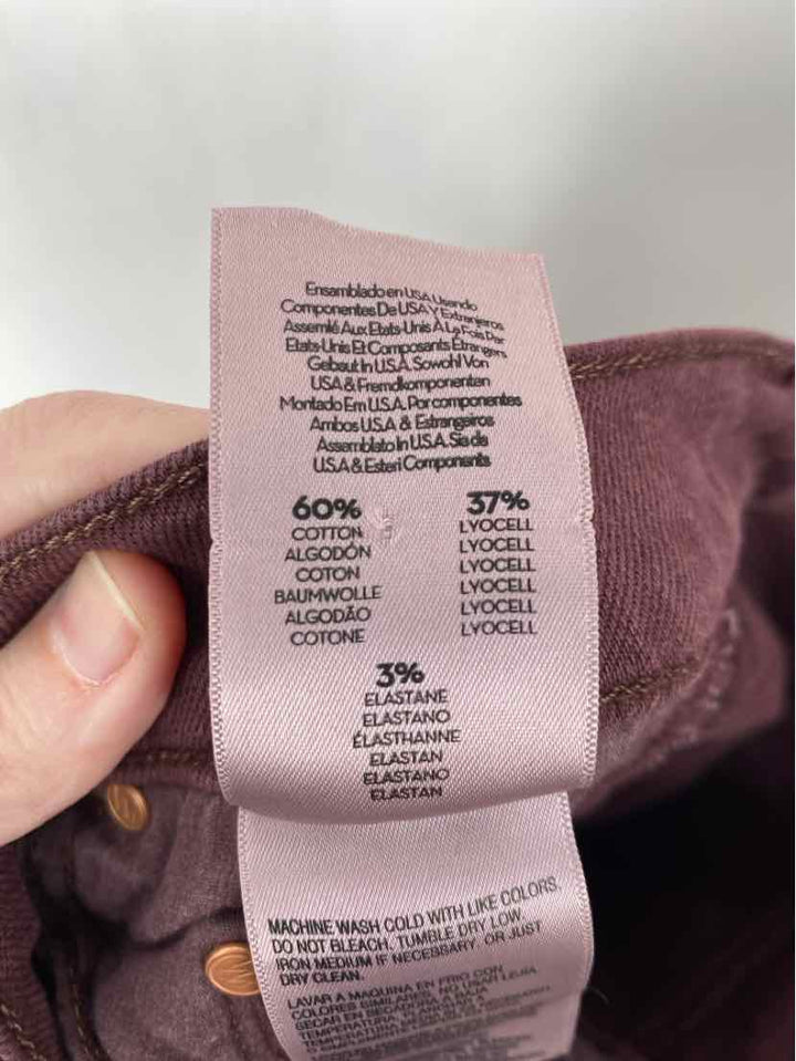 Size 26 MOTHER Burgundy Pants