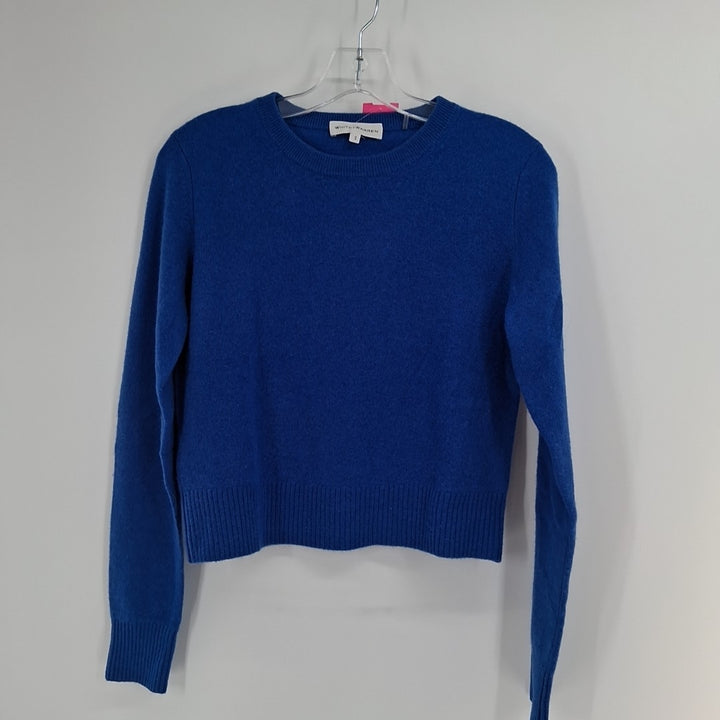 Size S WHITE + WARREN Blue Sweater