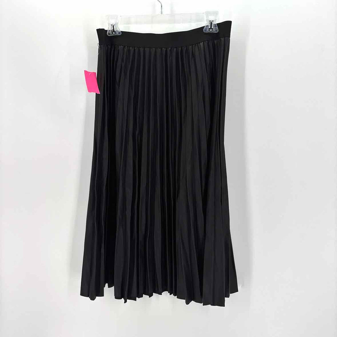 Size L HALOGEN Black Faux Leather Skirt