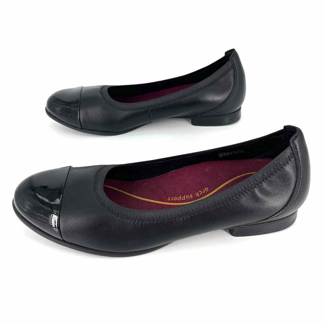 Shoe Size 10 MUNRO Black Leather Flats