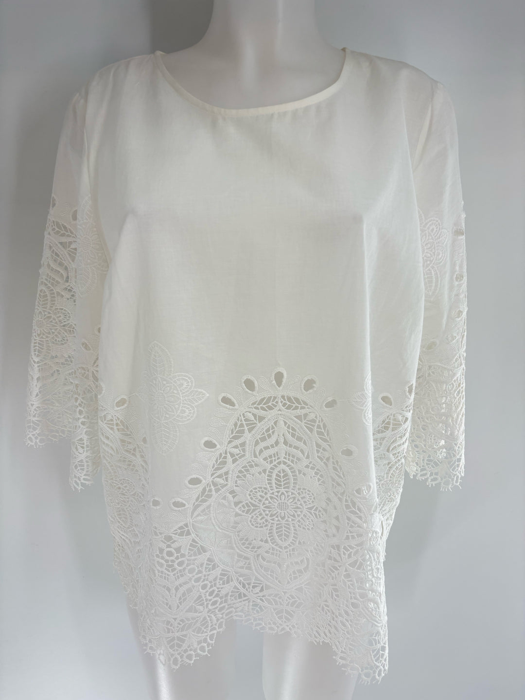 Size L Chico's White Lace Shirt