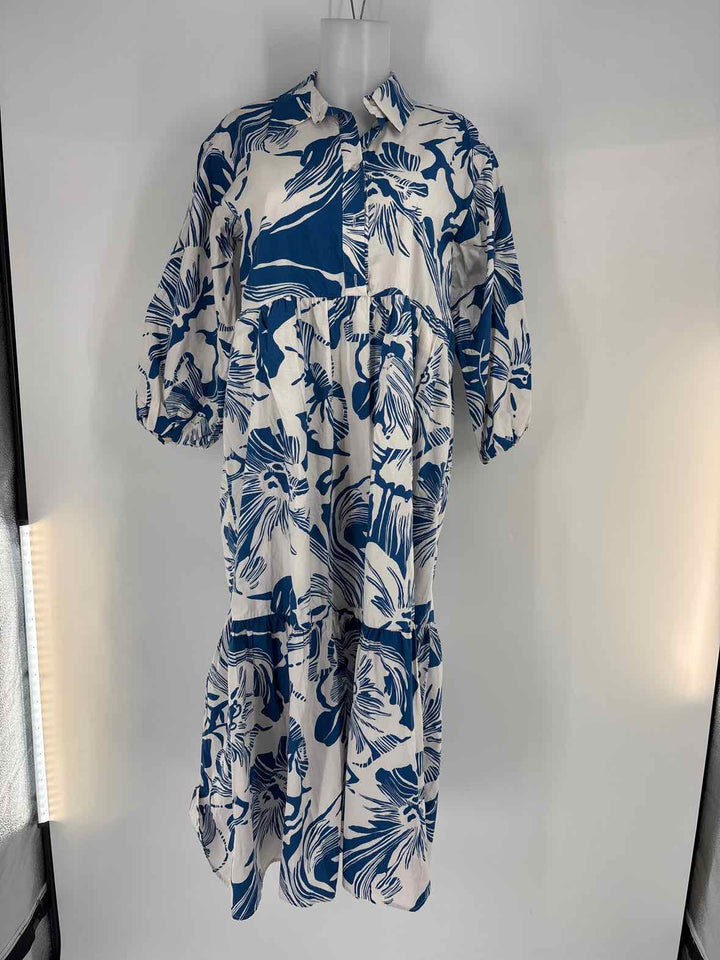 Size S MAEVE Blue Print Dress