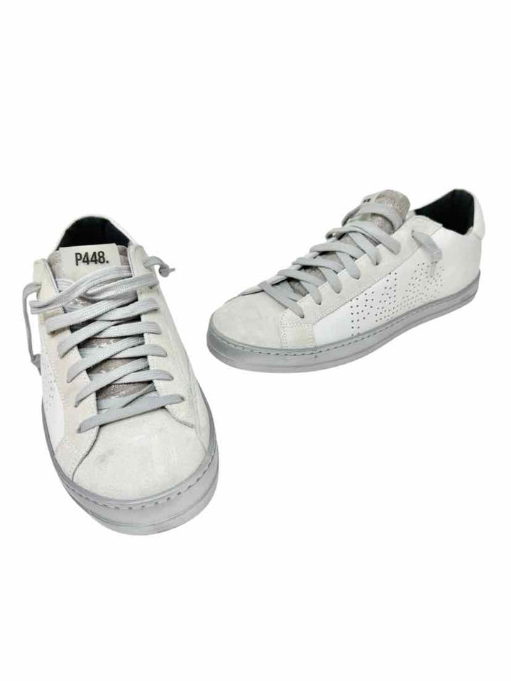 Shoe Size 39 P448 White Leather Sneakers