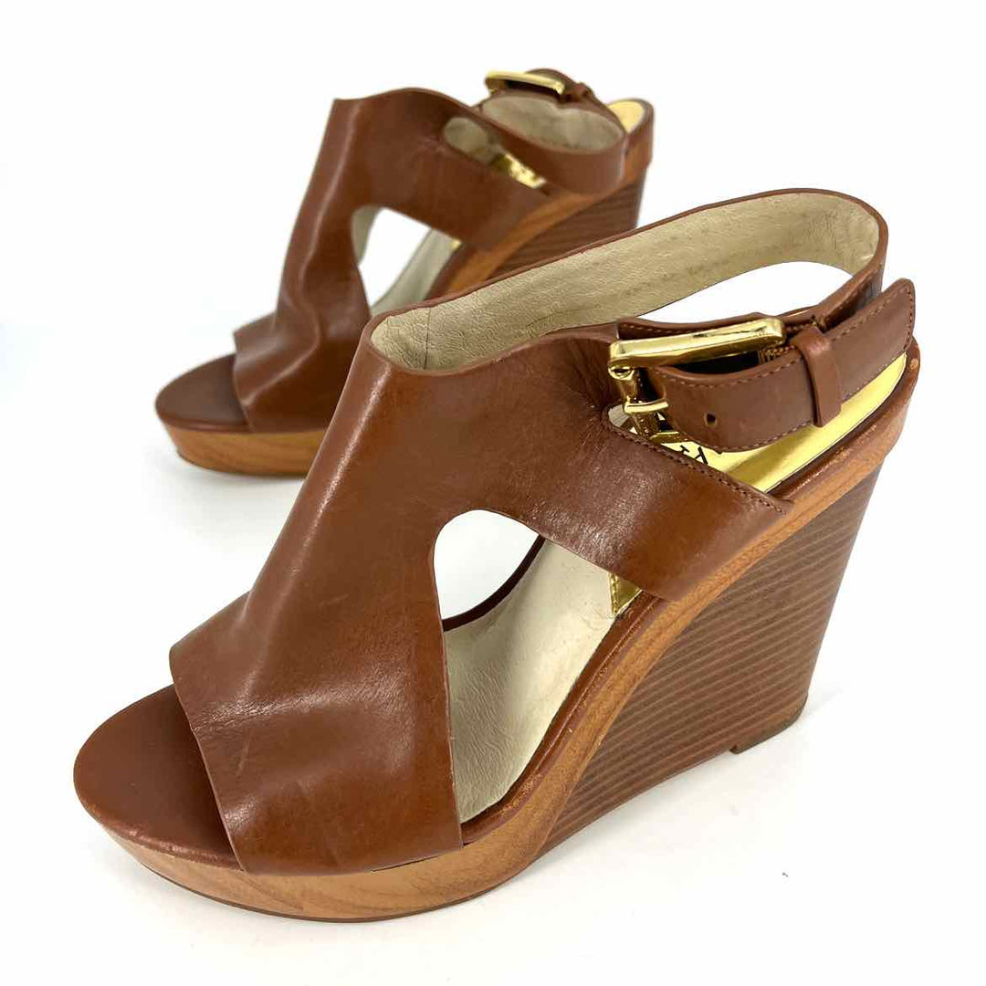 Shoe Size 7.5 Michael Kors Camel Leather Wedge