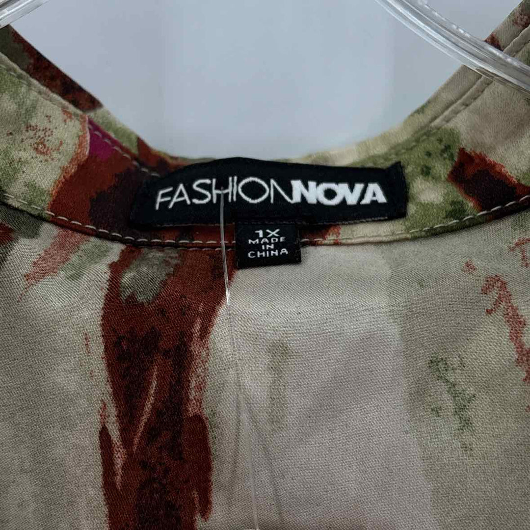 Size 1X FASHION NOVA Multi-Color Shirt