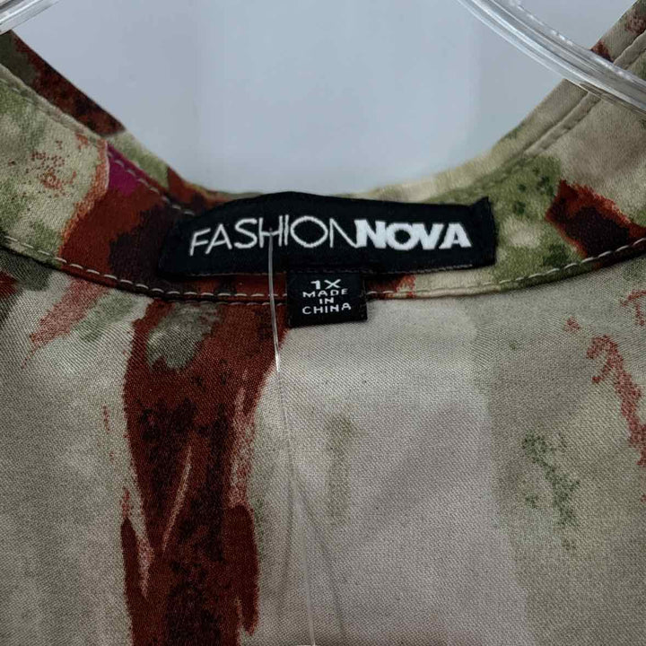 Size 1X FASHION NOVA Multi-Color Shirt