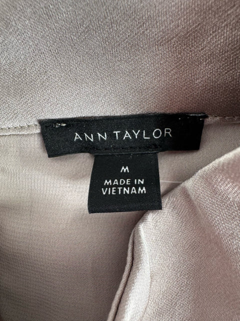 Size M Ann Taylor Champagne Silk Shirt