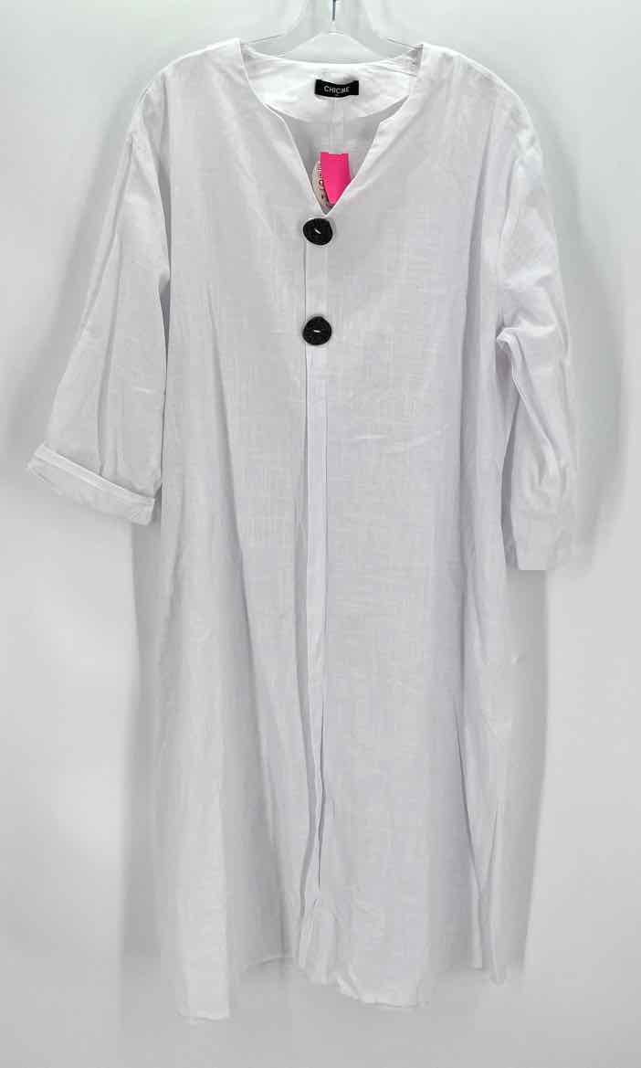 Size XL White Linen Cardigan