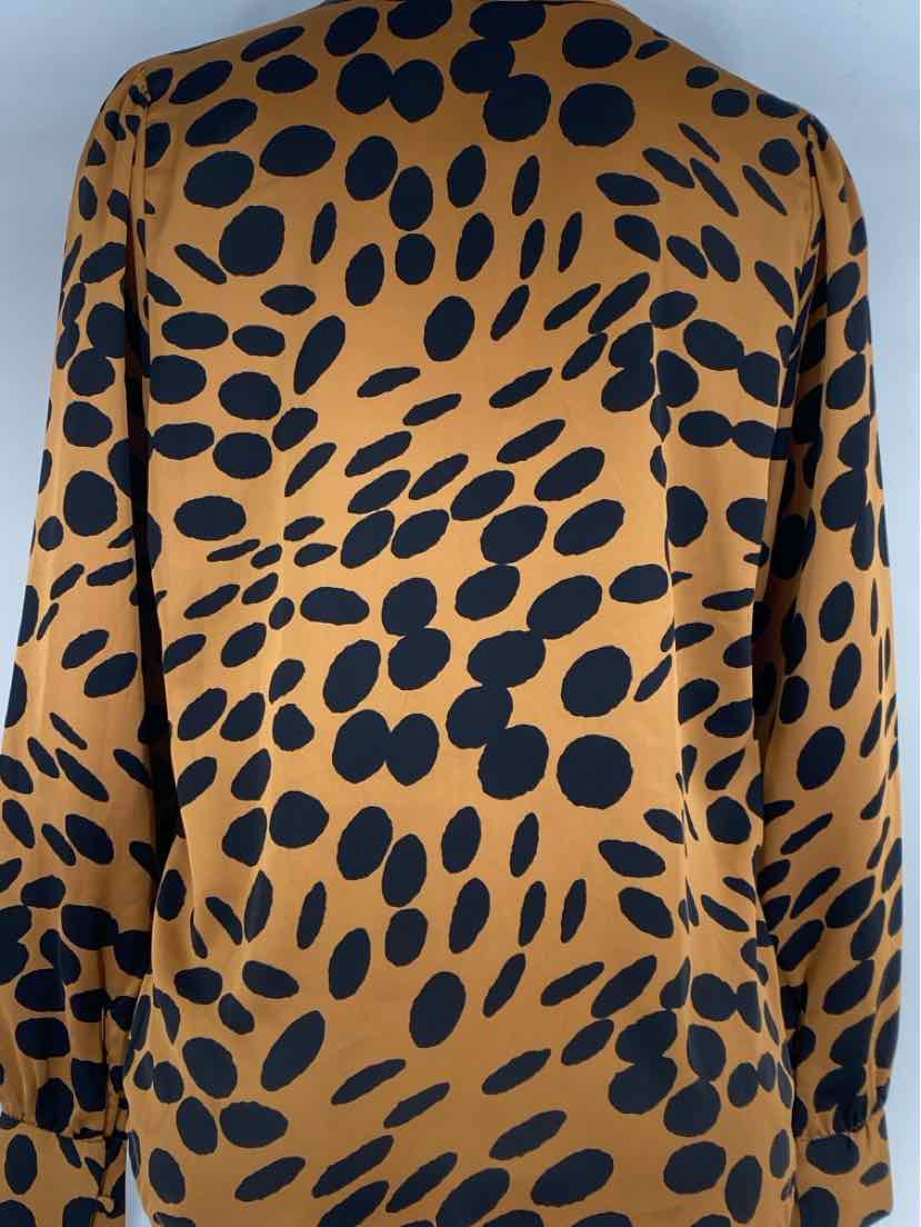 Size M J Crew Brown Print Shirt