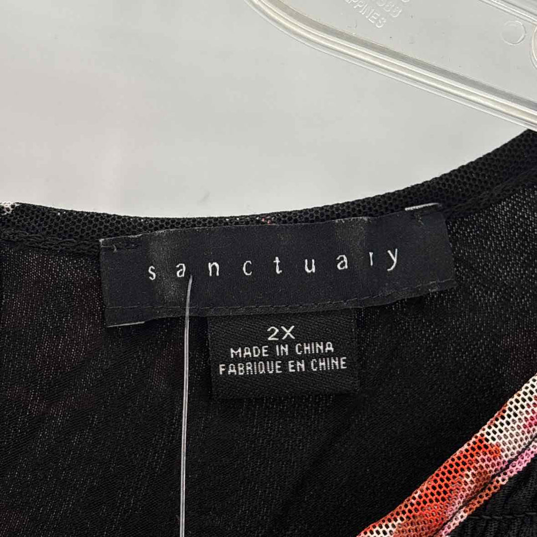Size 2X Sanctuary Black Mesh Shirt