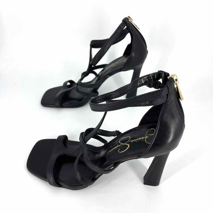 Shoe Size 9 Jessica Simpson Black Faux Leather Sandals