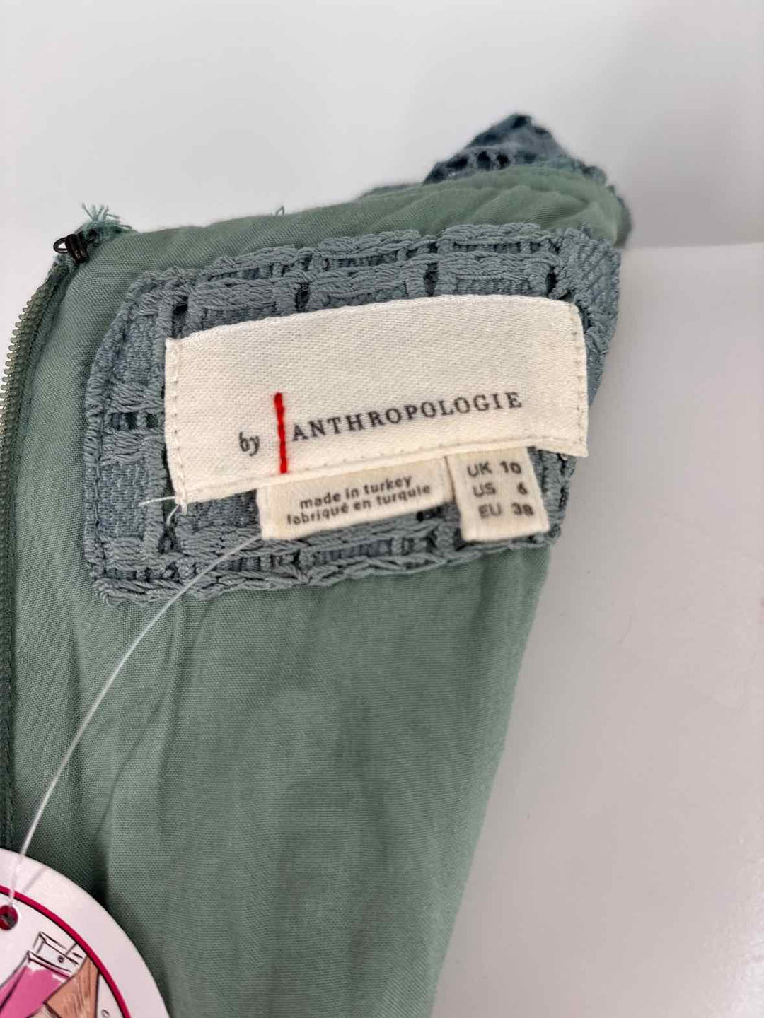 Size 6 Anthropologie Green Lace Dress