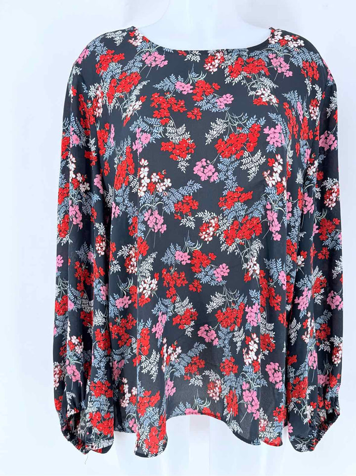 Size XL LOFT Navy Print Shirt