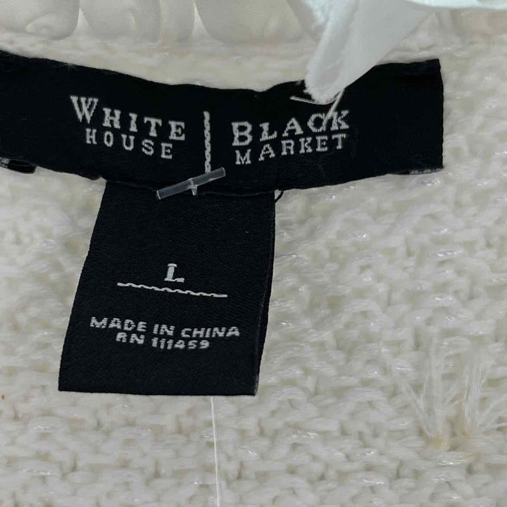 Size L White House Black Market White Knit Sweater