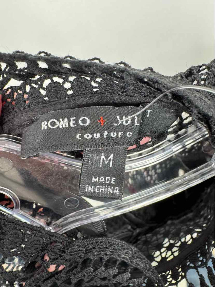 Size M ROMEO & JULIET Black Lace Dress