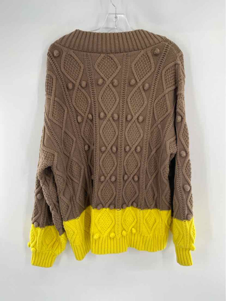 Size L CROSBY Brown Knit Sweater