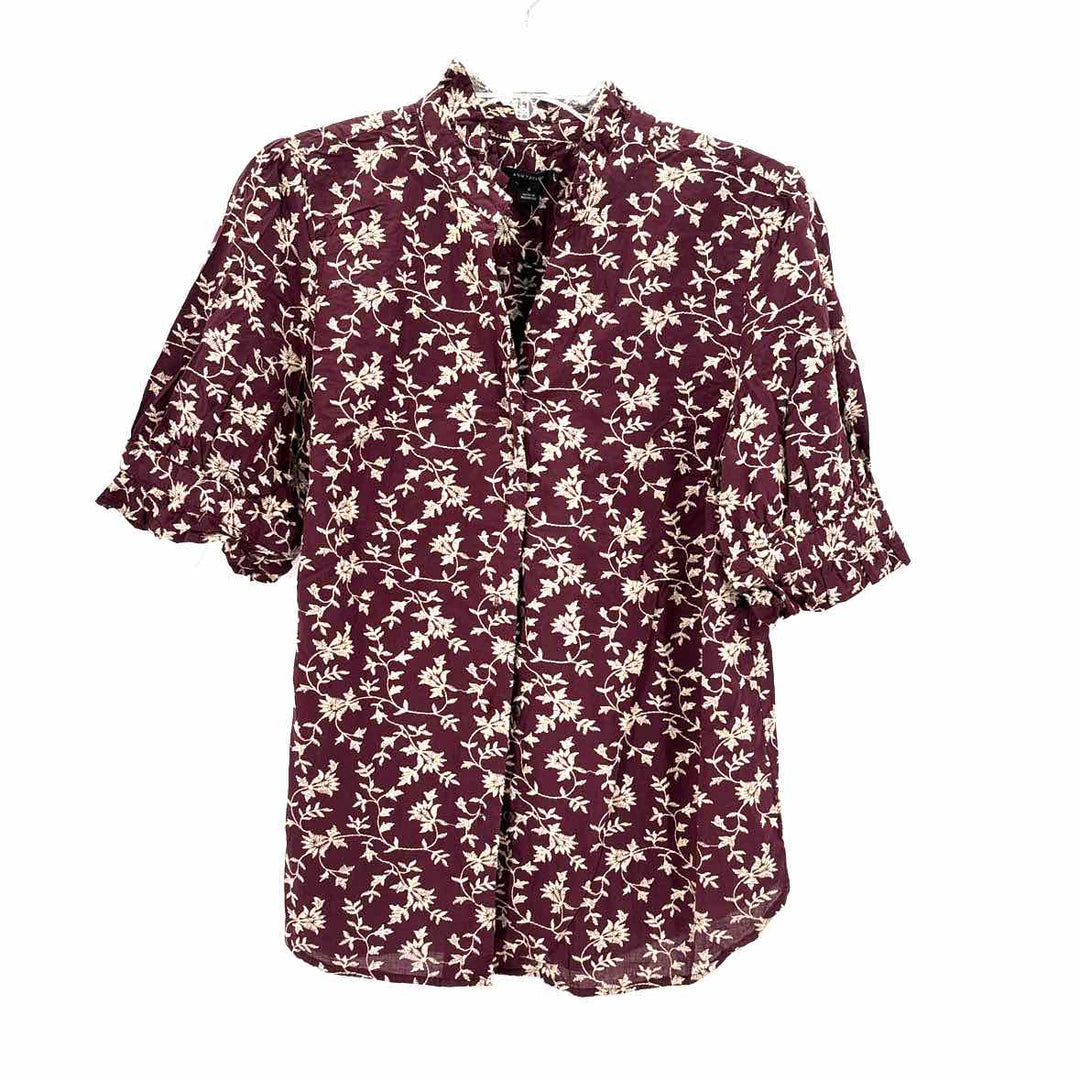 Size M Ann Taylor Burgundy Shirt