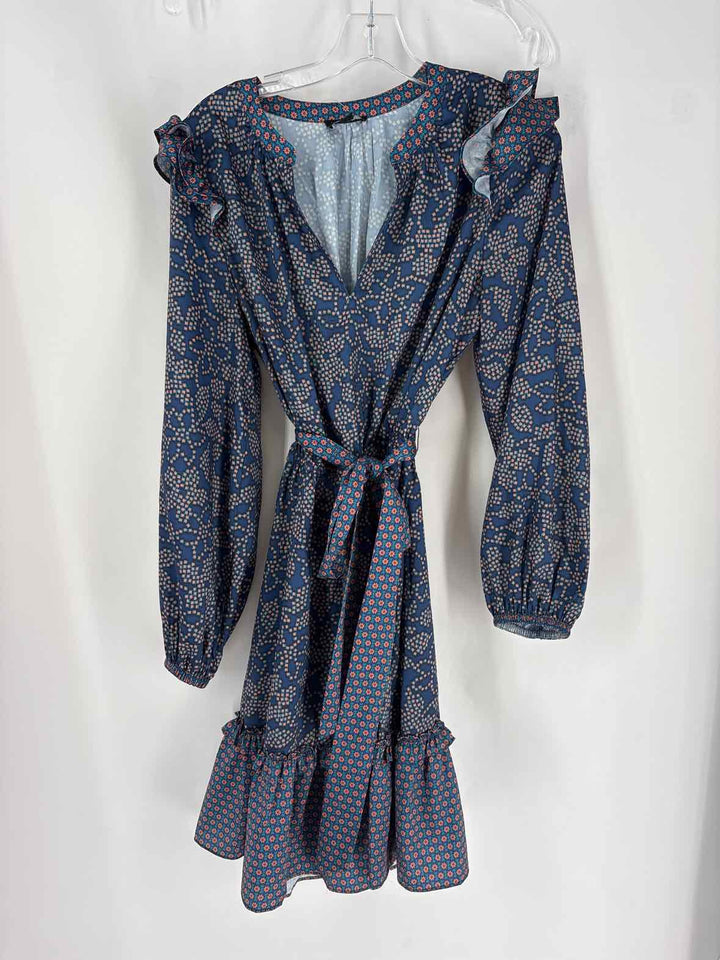 Size L CURRENT AIR Navy Print Dress