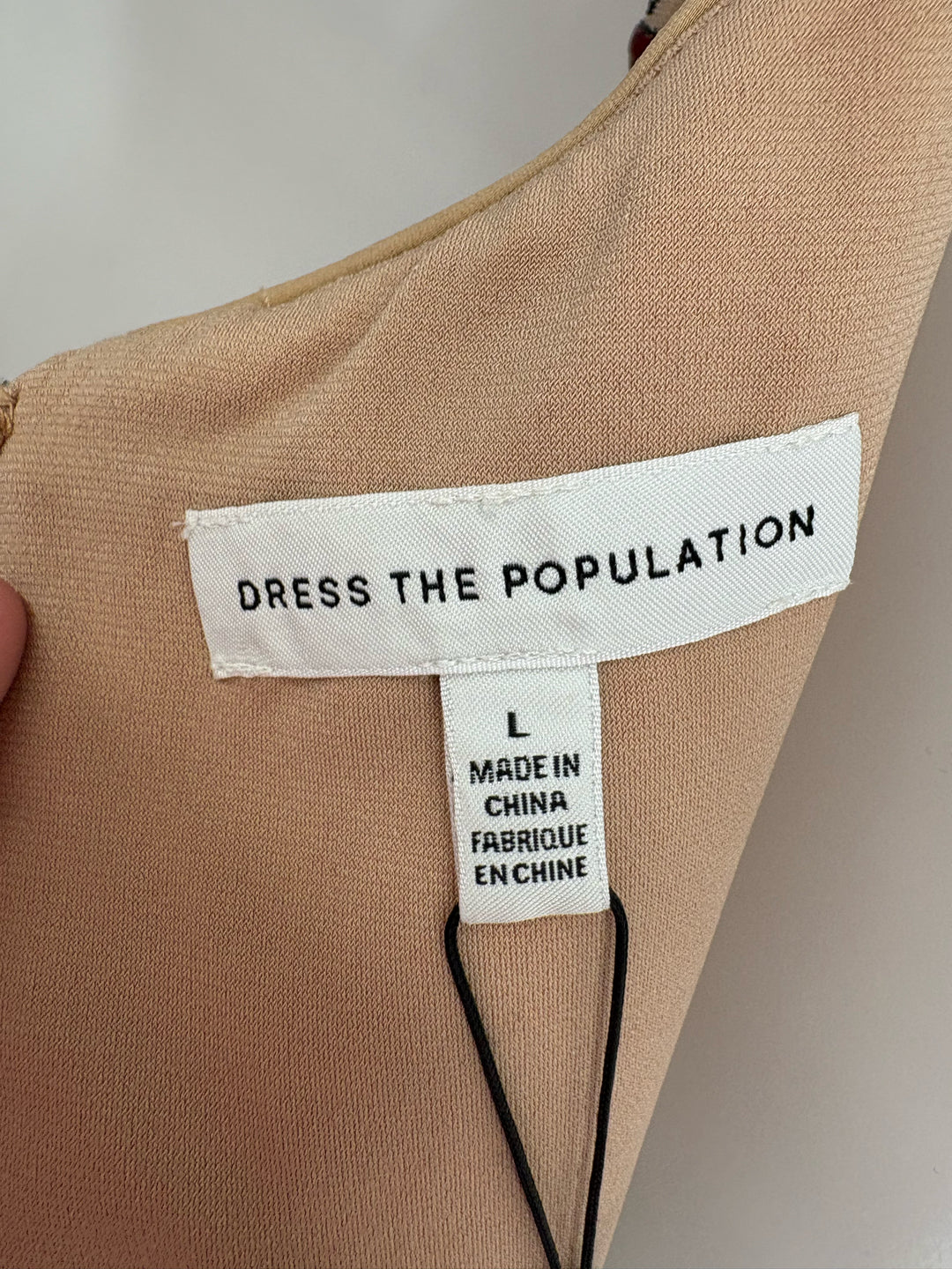 Size L DRESS THE POPULATION Multi-Color Sequined PROM