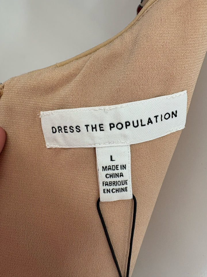 Size L DRESS THE POPULATION Multi-Color Sequined PROM