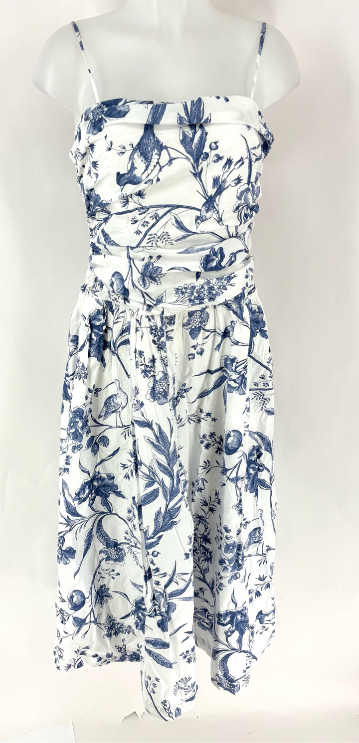 Size 6 LOFT White Print Dress
