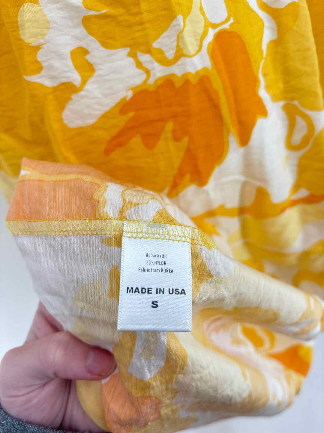 Size S Yellow Print Dress