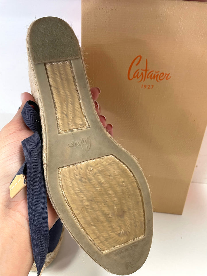 Shoe Size 39 CASTANEZ Blue Linen Sandals