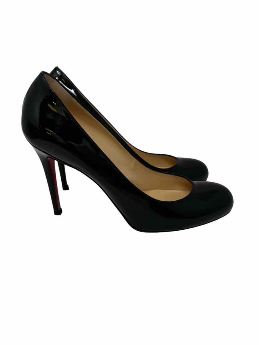 Shoe Size 39.5 CHRISTIAN LOUBOUTIN Black PATENT Luxury - Heels